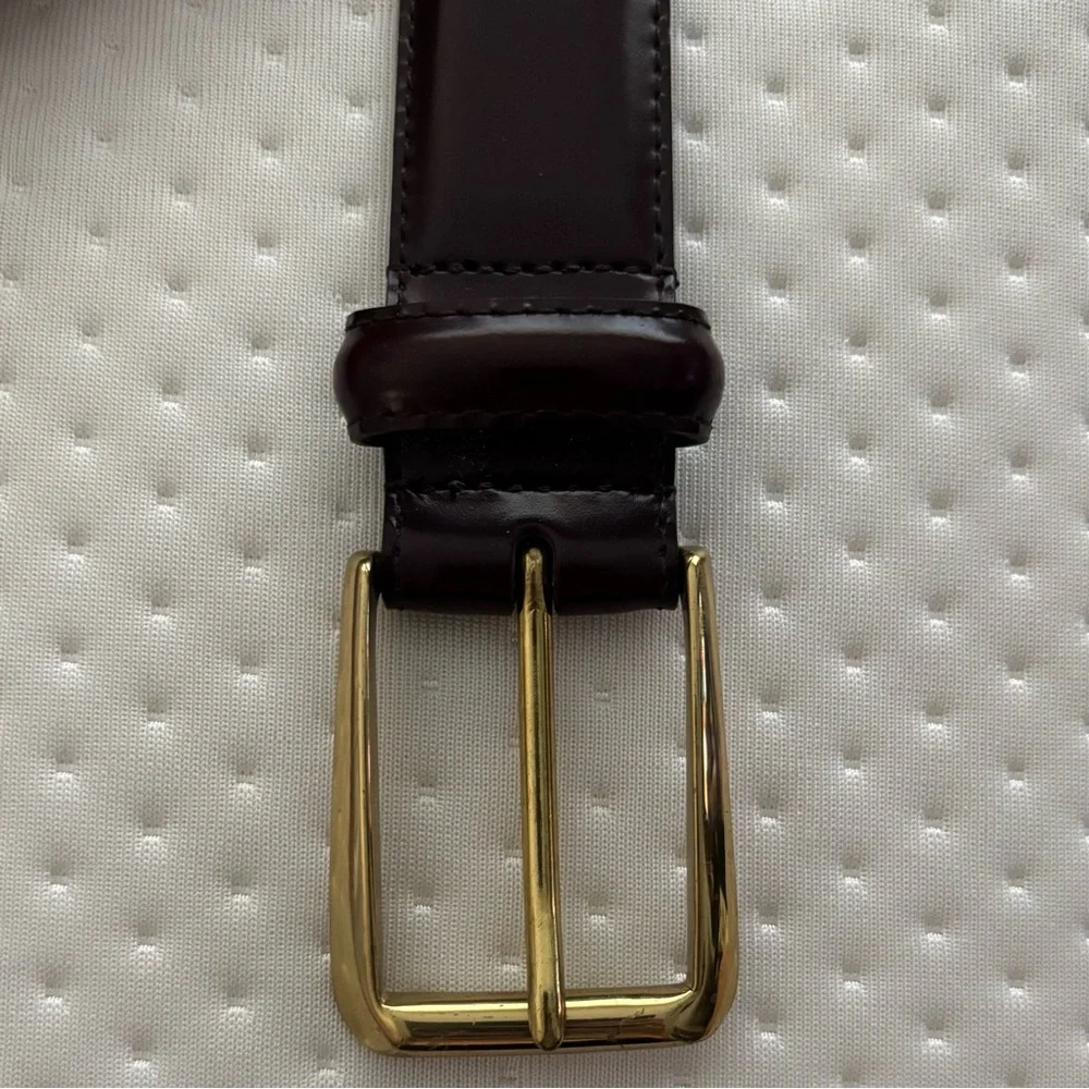 Coach mens belt vintage brown polished cowhide belt #3931 Sz 38 and 1-3/16” wide